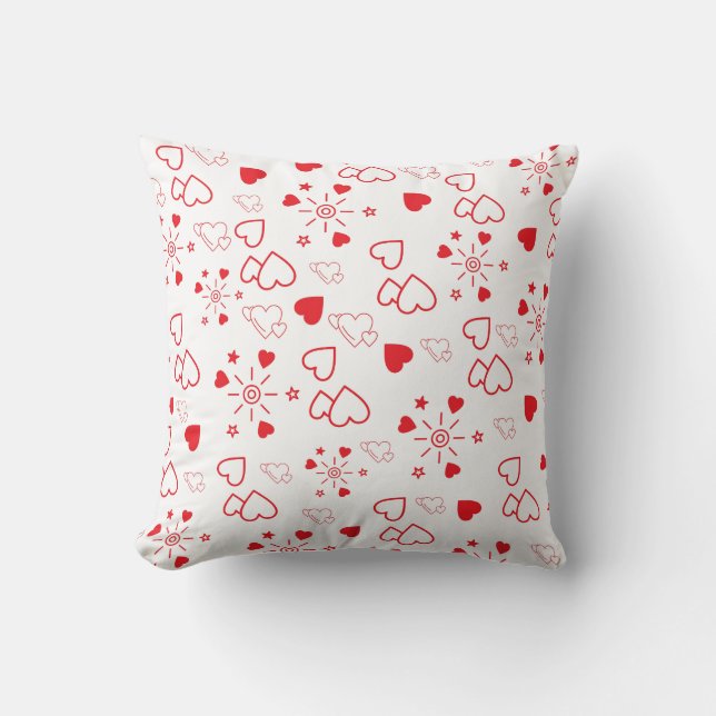 Love hearts seamless pattern cushion (Front)
