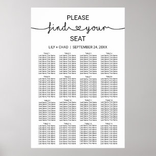 Love Hearts Seating Chart