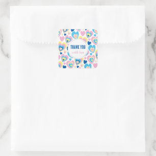 Love hearts. square sticker