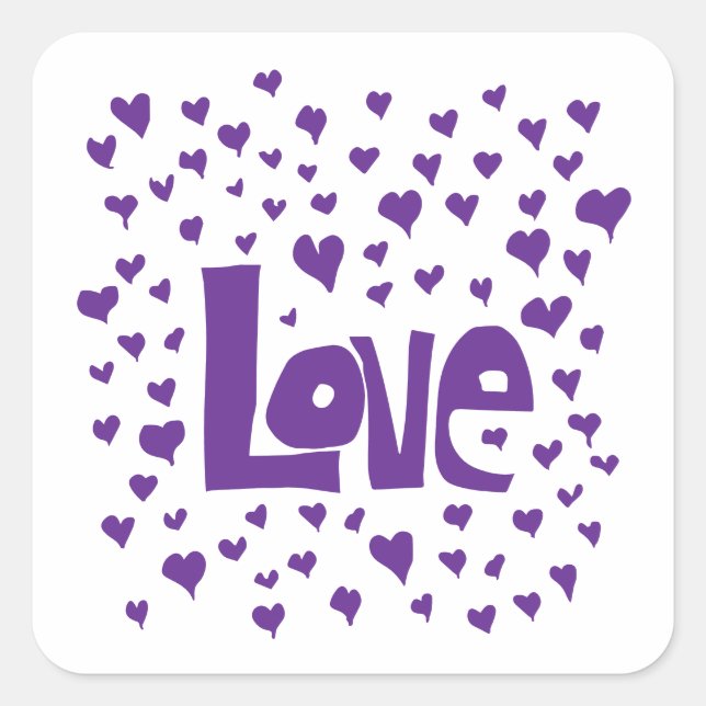 Love Hearts Square Sticker (Front)