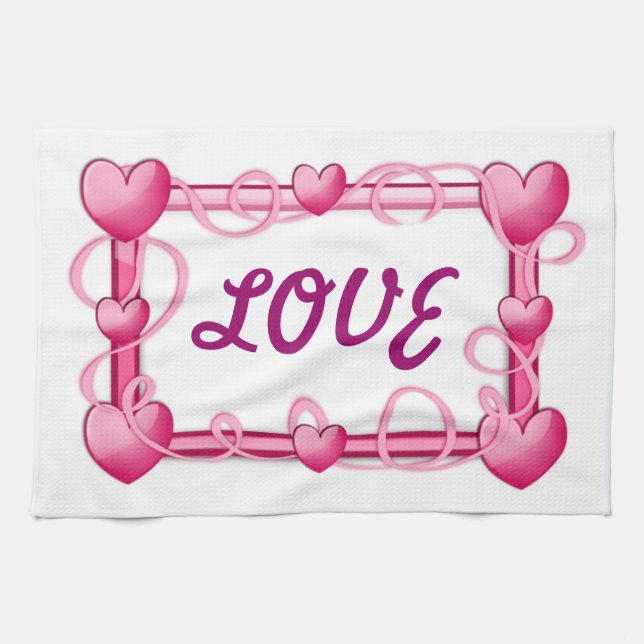 LOVE HEARTS TEA TOWEL (Horizontal)