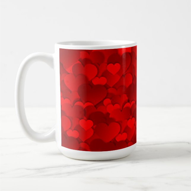 Love Hearts Texture Red Pattern-19909 Paper Coaste Coffee Mug (Left)