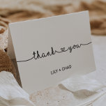 Love Hearts Thank You Card<br><div class="desc">This love hearts thank you card is perfect for a rustic wedding. The romantic minimalist design features a sweet and simple heart calligraphy font. The inside of the card is blank, so you will have plenty of space to write a thoughtful personalised note. Customise the front of the card with...</div>