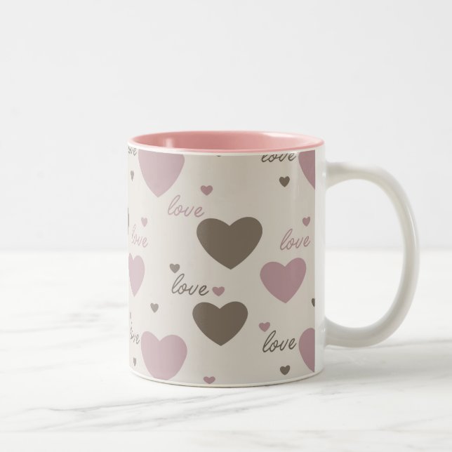 Love Hearts Two-Tone Coffee Mug (Right)