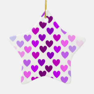 love hearts valentine romantic monochrome ceramic tree decoration