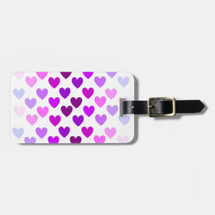 love hearts valentine romantic monochrome luggage tag