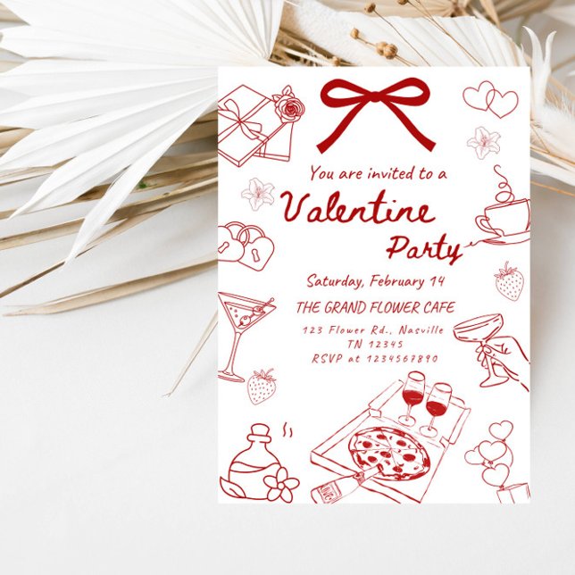 Love & Hearts Valentine’s Celebration Party Invitation (Creator Uploaded)