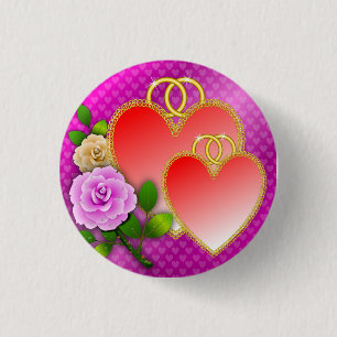 Love Hearts Valentine's Day-20362 3 Cm Round Badge