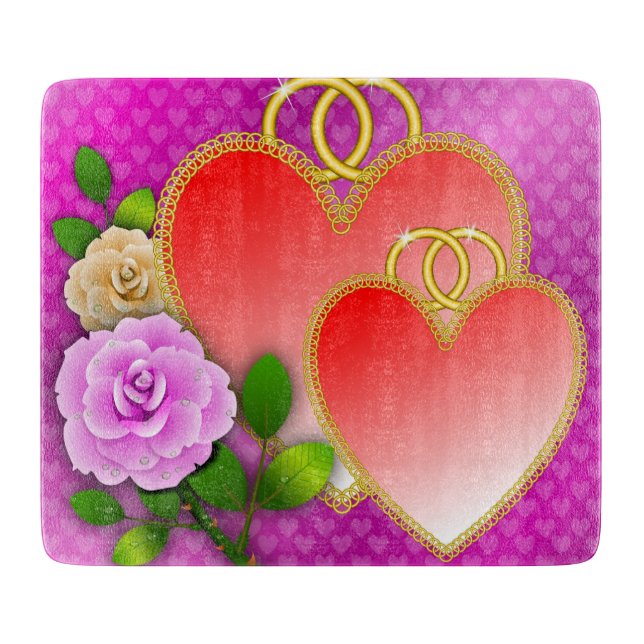 Love Hearts Valentine's Day-20362 Cutting Board (Front)