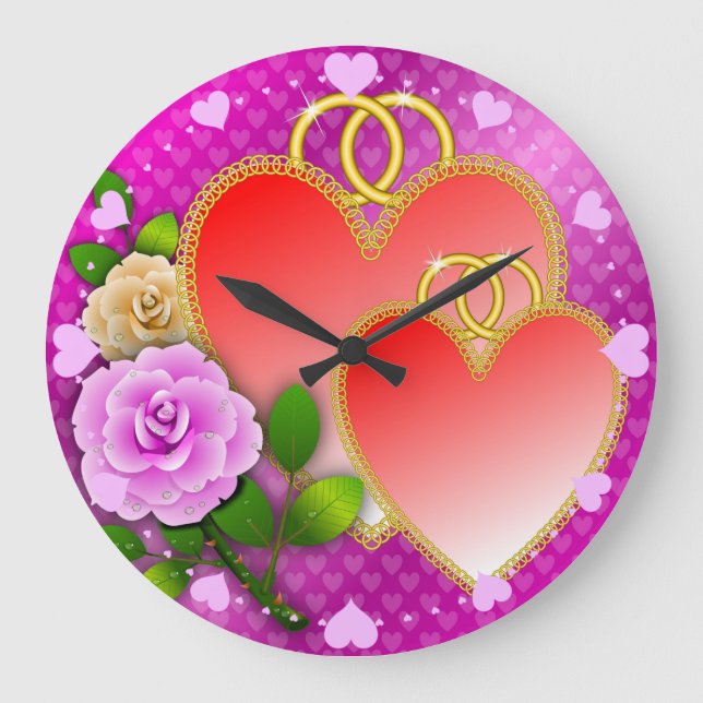 Love Hearts Valentine's Day-20362 Large Clock (Front)