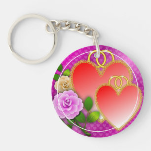 Love Hearts Valentine's Day Key Ring