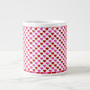 Love Hearts Valentine's Day Pattern Large Coffee Mug