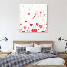 Love, Hearts, Valentines, Wedding - Wrapped Canvas