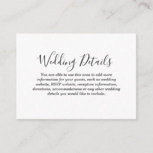 Love Hearts Wedding Details Enclosure Card