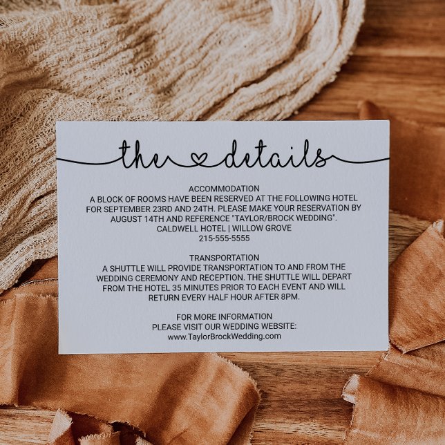 Love Hearts Wedding Details Enclosure Card (Creator Uploaded)