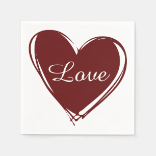 Love Hearts Wedding Paper Napkin Set