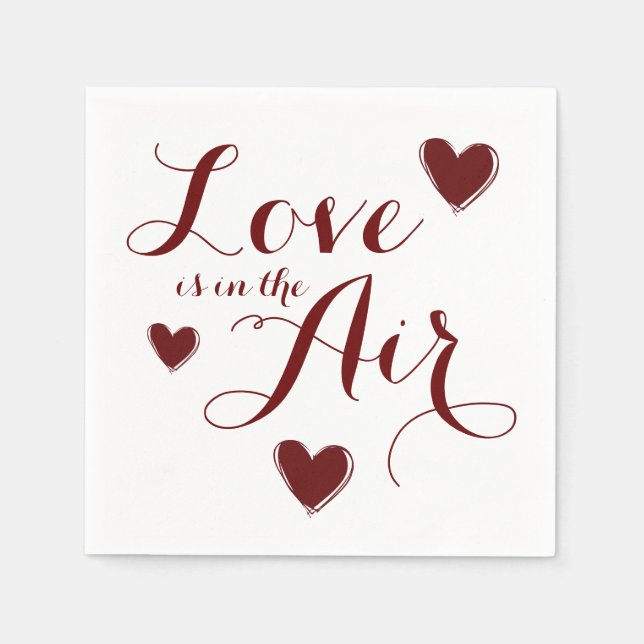 Love Hearts Wedding Paper Napkin Set (Front)