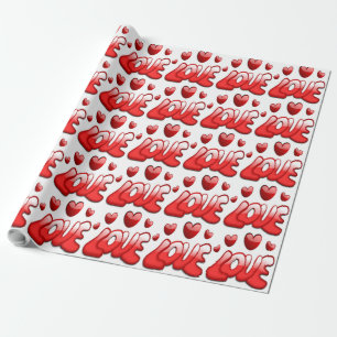 LOVE HEARTS WRAPPING PAPER