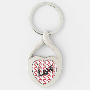 Love Hearts Zipper Charm Key Chain