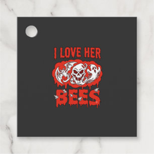 Love Her Bees Skull Ghost Bat Blood Drip Favour Tags
