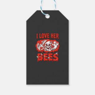 Love Her Bees Skull Ghost Bat Blood Drip Gift Tags