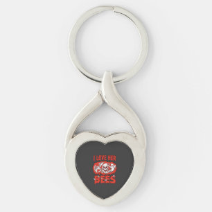 Love Her Bees Skull Ghost Bat Blood Drip Key Ring