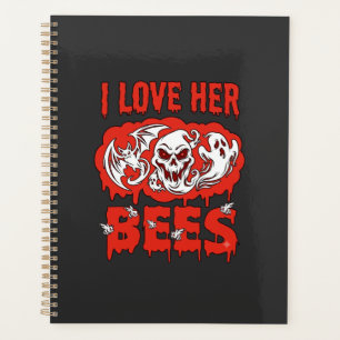 Love Her Bees Skull Ghost Bat Blood Drip Planner