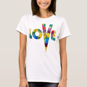Love High V Rainbow Letters Colorful Abstract Art T-Shirt