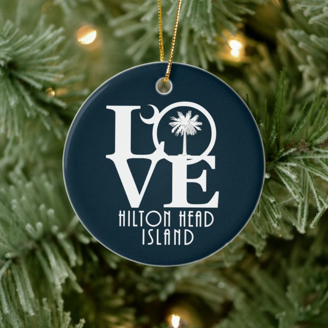 LOVE Hilton Head Island Ceramic Ornament (Tree)