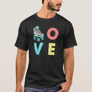 Love Hippie Retro 70s 80s Roller Disco Roller Skat T-Shirt