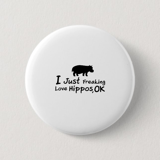 Love Hippos Funny Hippopotamus Loverss Fiona Baby 6 Cm Round Badge (Front)