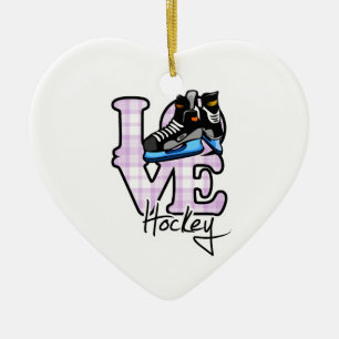 Love Hockey Ceramic Tree Decoration