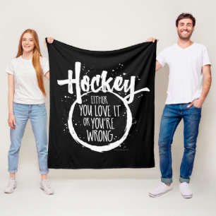Love Hockey Fleece Blanket
