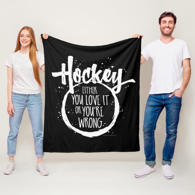 Love Hockey Fleece Blanket (In Situ)