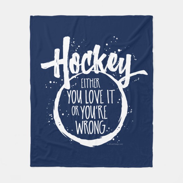Love Hockey Fleece Blanket (Front)