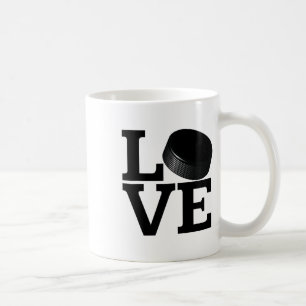 Love Hockey Puck Design For Fans  Coffee Mug