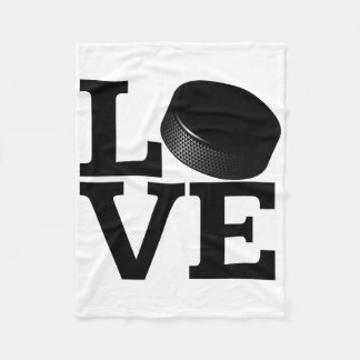 Love Hockey Puck Design For Fans  Fleece Blanket