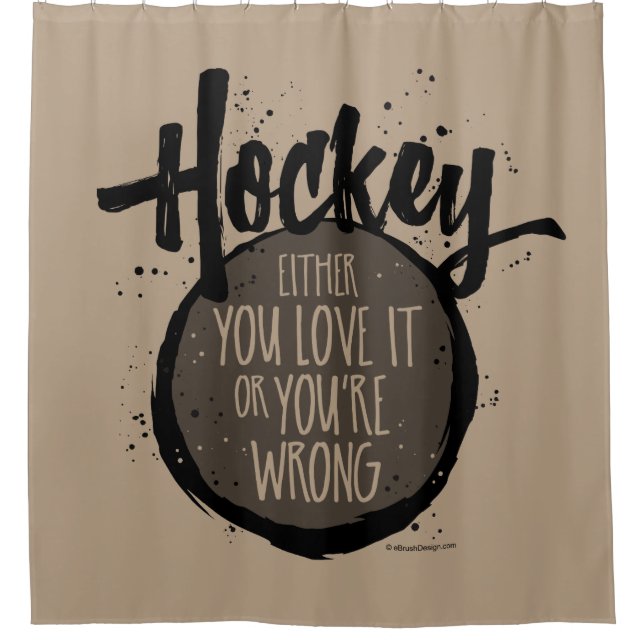 Love Hockey Shower Curtain (Front)