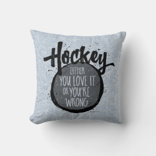 Love Hockey Throw Pillow