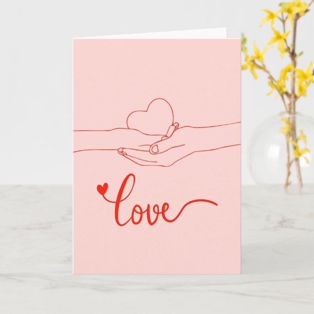 Love Holding Hands Romantic Couple Card (Yellow Flower)