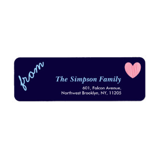 Love Holiday Collection Pink Heart Return Address Label