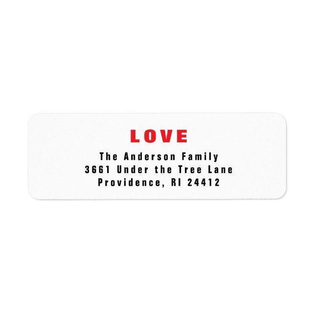 Love Holiday  Return Address Label (Front)