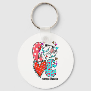 Love Home Health Nurse Life Heart Valentines Day  Key Ring