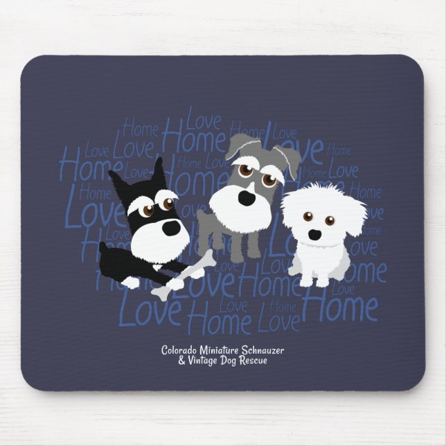 Love, Home - Schnauzer Mouse Pad (Front)