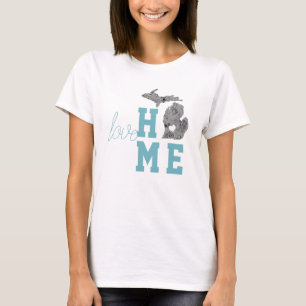 Love Home State Michigan Grey Blue Poppies T-Shirt