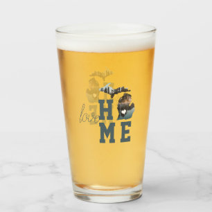 Love Home State of Michigan Silhouette With Photo Glass