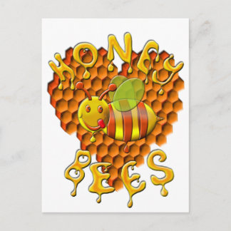 love honey bees postcard