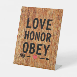 LOVE HONOR OBEY WEDDING SIGN RUSTIC