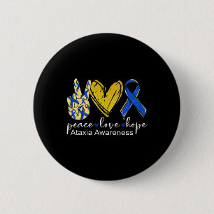 Love Hope Ataxia Awareness Blue Ribbon  6 Cm Round Badge
