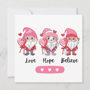 Love hope believe sweet Valentines day Flat card